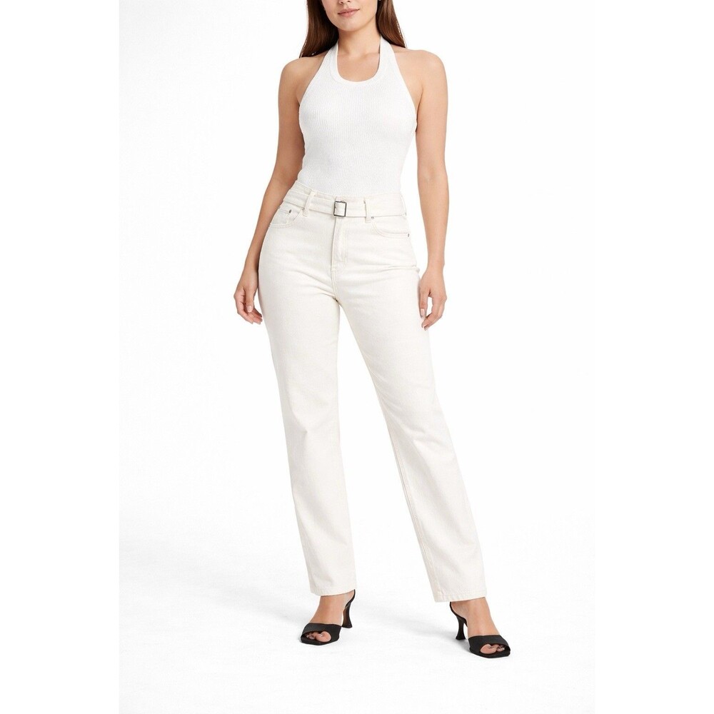 Proenza Schouler Ellsworth Boyfriend Cotton Blend Jeans Ecru Runway 29 Designer